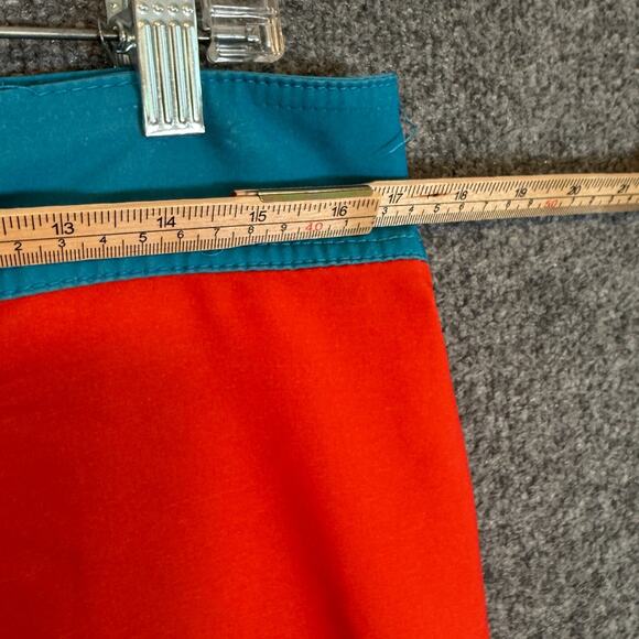 RVCA Swim Trunks Mens 31 Orange Blue Performance Stretch Casual Unlined - Picture 4 of 6